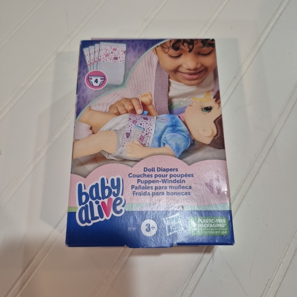 Baby Alive Doll Diapers Refill 4 Pack Fits 12‑Inch Drinking Wetting Dolls